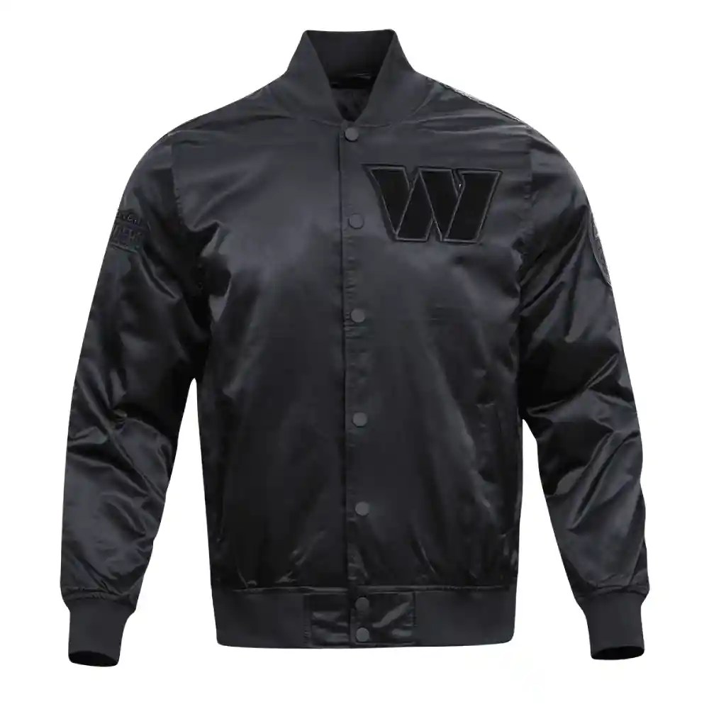 Washington Commanders Triple Black Satin Jacket