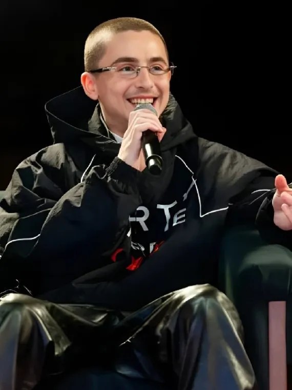 Timothee Chalamet Marty Supreme Black Polyester Jacket