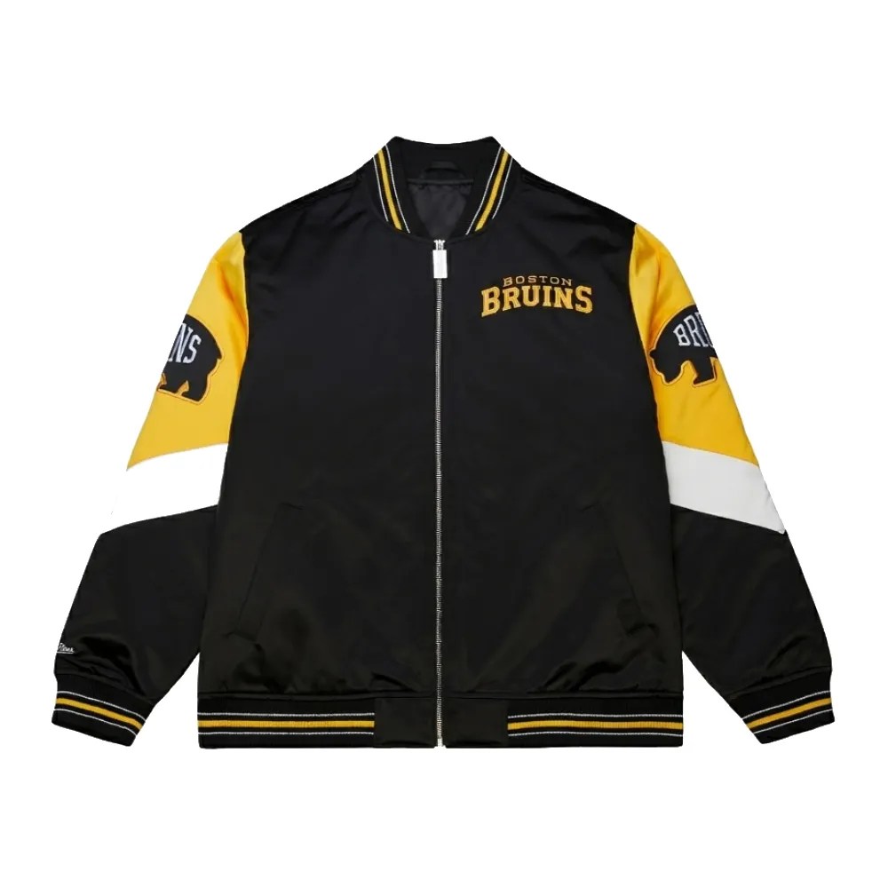 Boston Bruins Throwback Current Black Satin Jacket