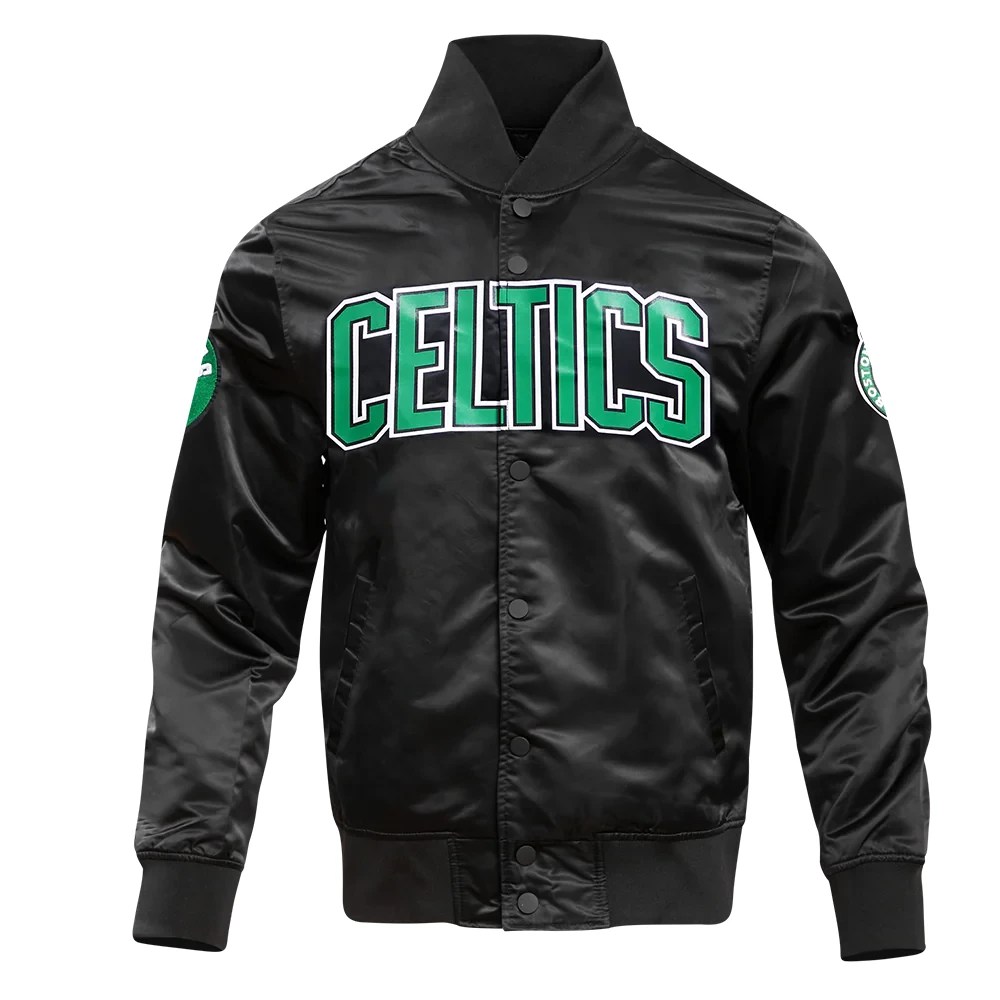 Boston Celtics Classic Black Satin Jacket