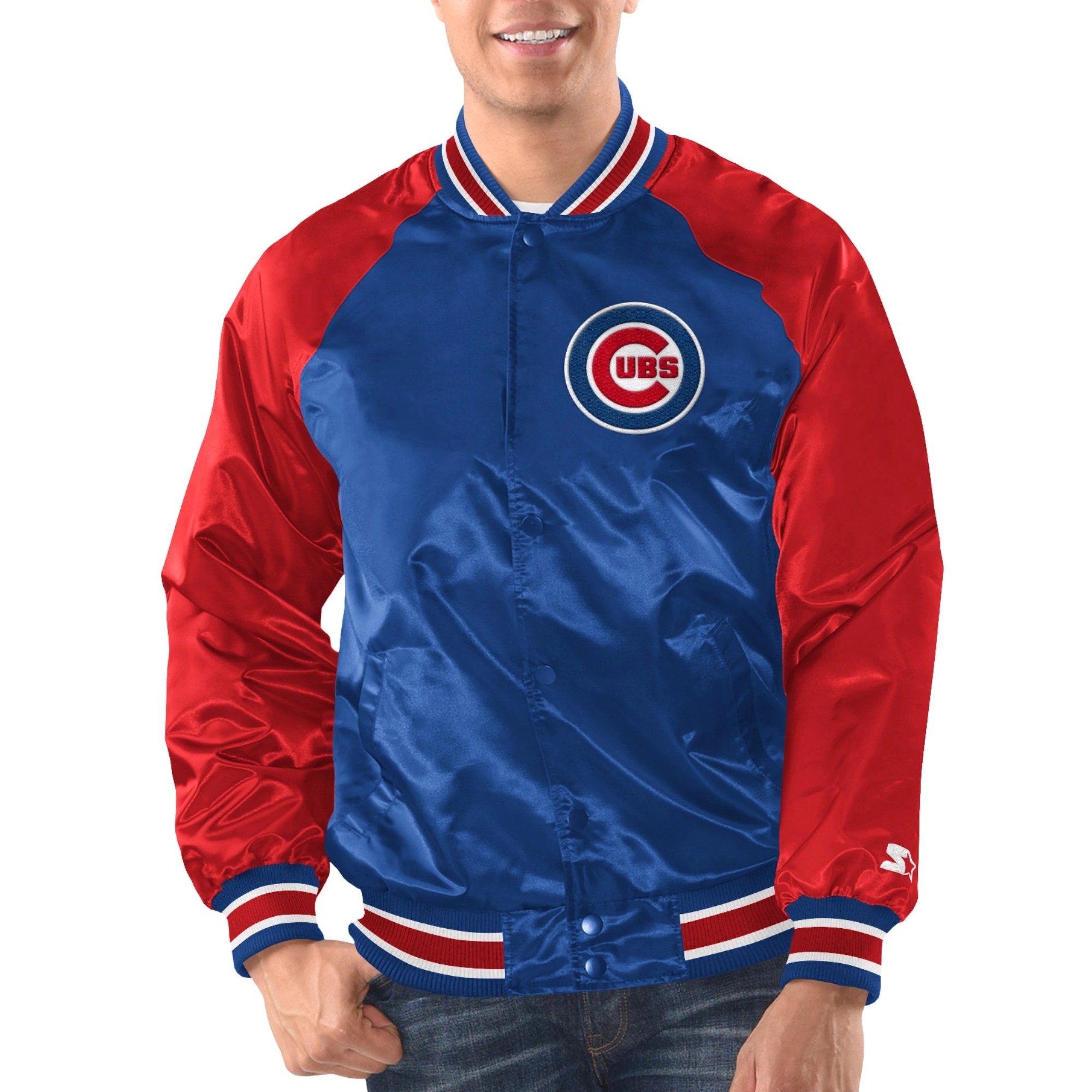 Chicago Cubs Blitz Royal/Red Polyester Jacket
