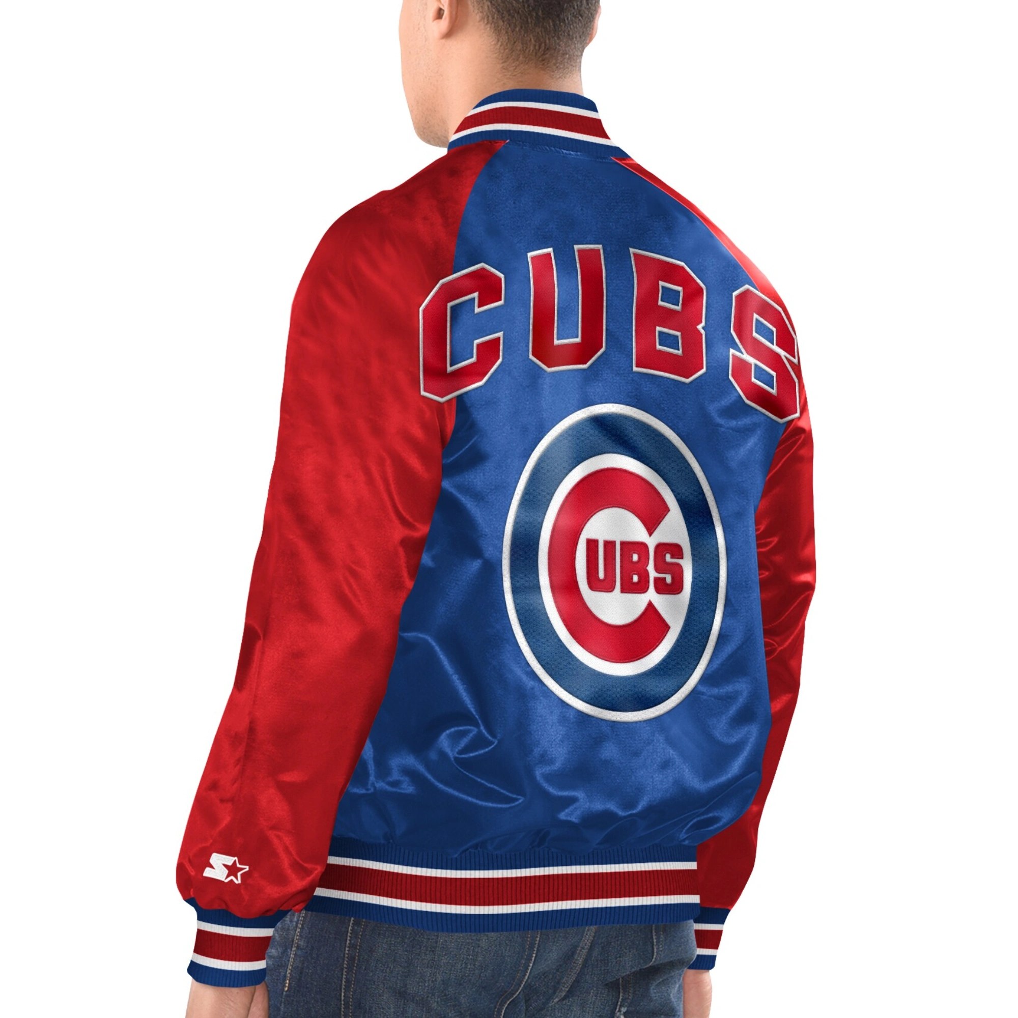 Alternative view of Chicago Cubs Blitz Royal/Red Polyester Jacket