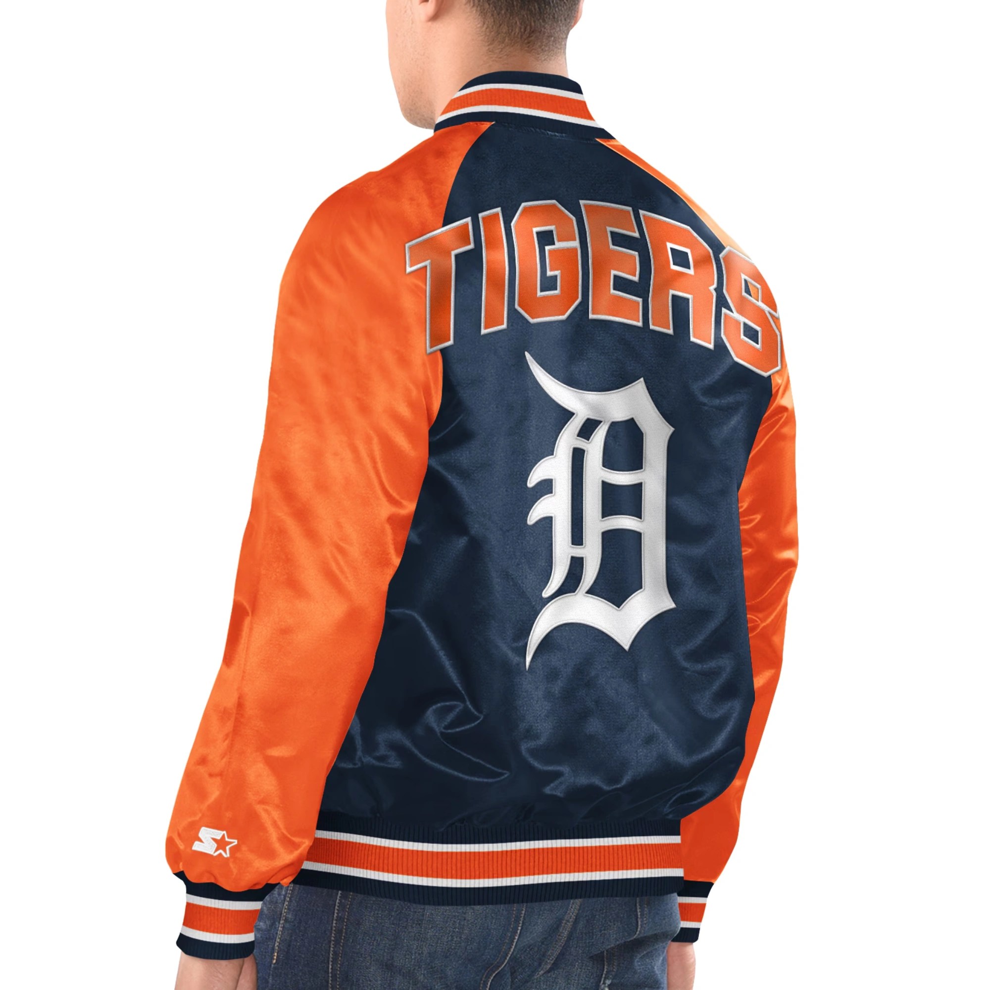 Alternative view of Detroit Tigers Blitz Navy/Orange Polyester Jacket