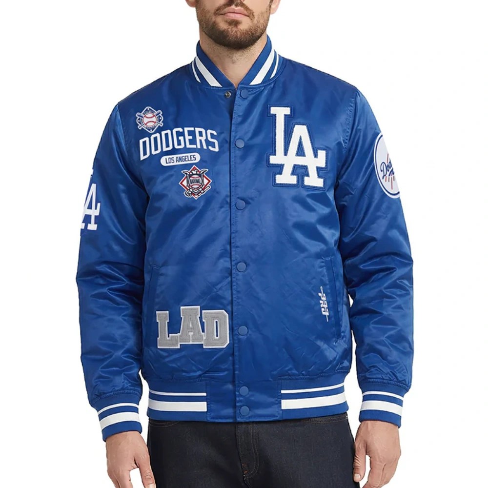 Los Angeles Dodgers Letterman Blue Satin Jacket