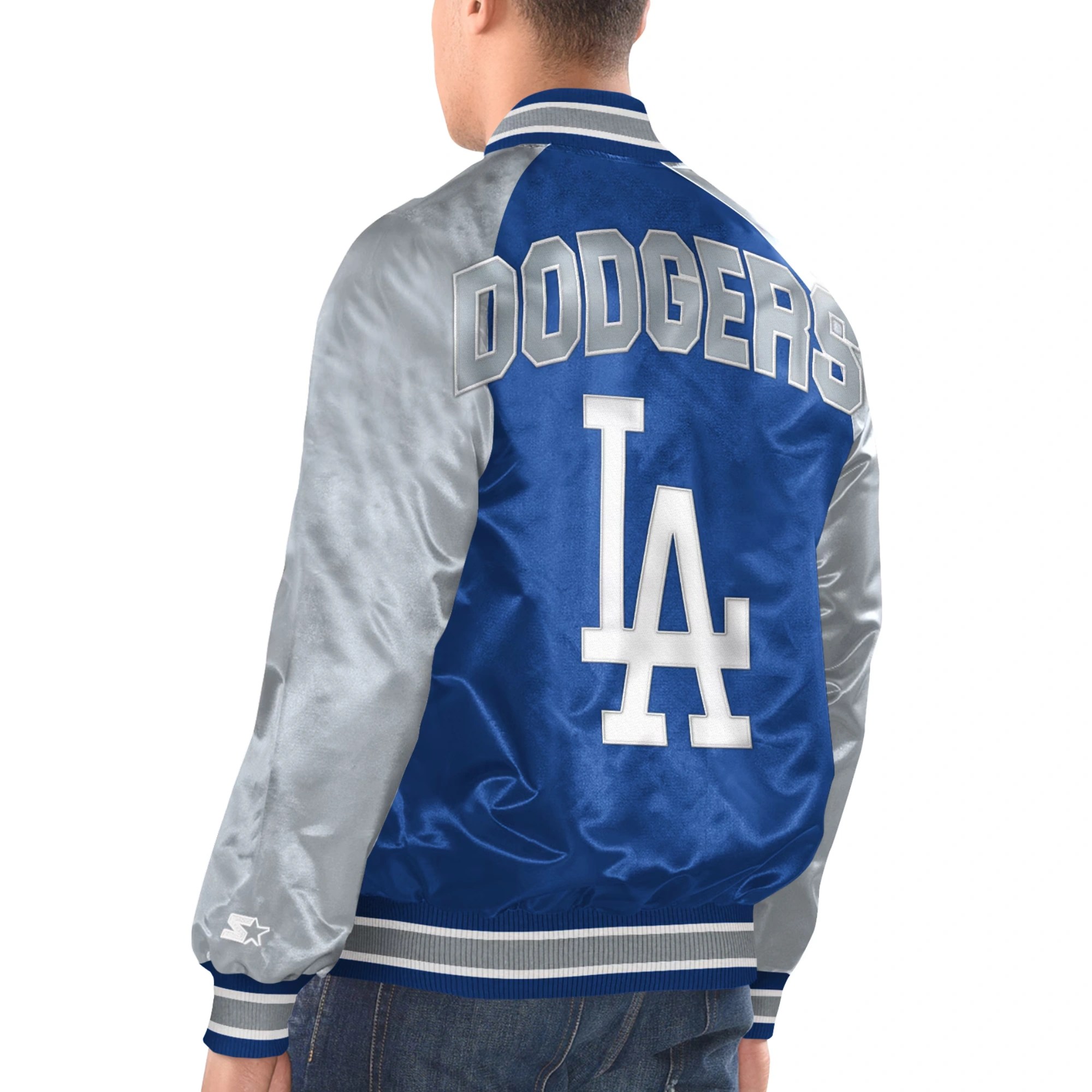Alternative view of Los Angeles Dodgers Blitz Royal/Gray Polyester Jacket