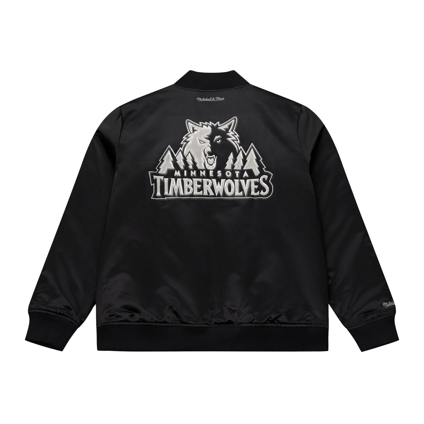 Alternative view of Minnesota Timberwolves Chrome Black Bomber Jacket