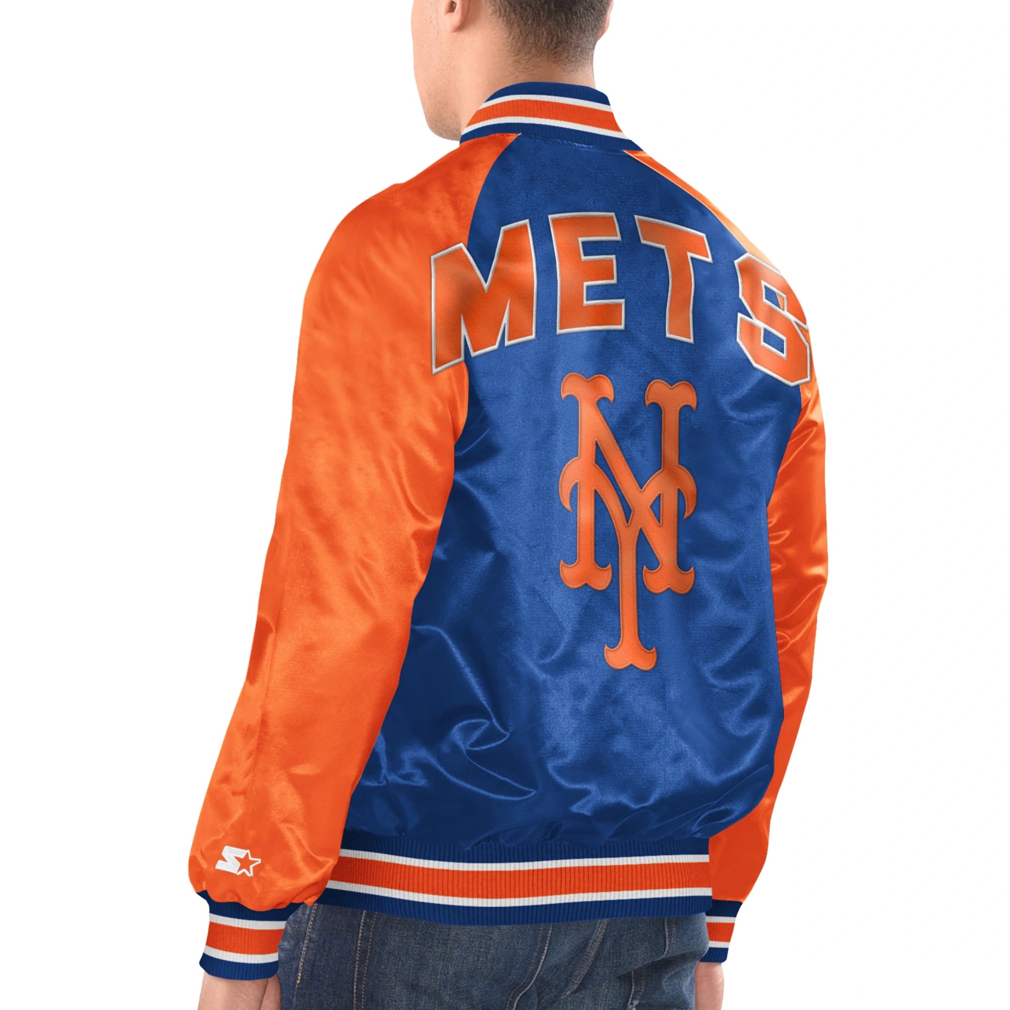 Alternative view of New York Mets Blitz Royal/Orange Polyester Jacket