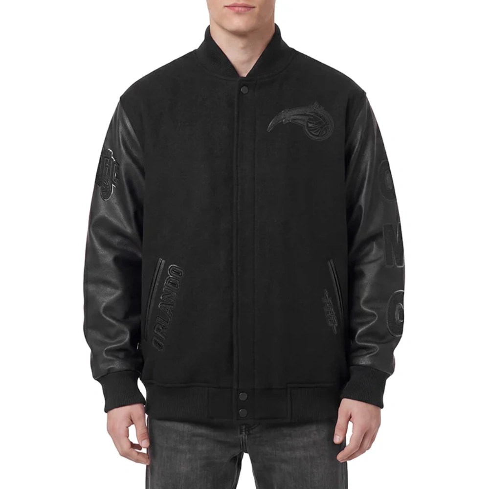Orlando Magic Triple Black Wool/Leather Jacket