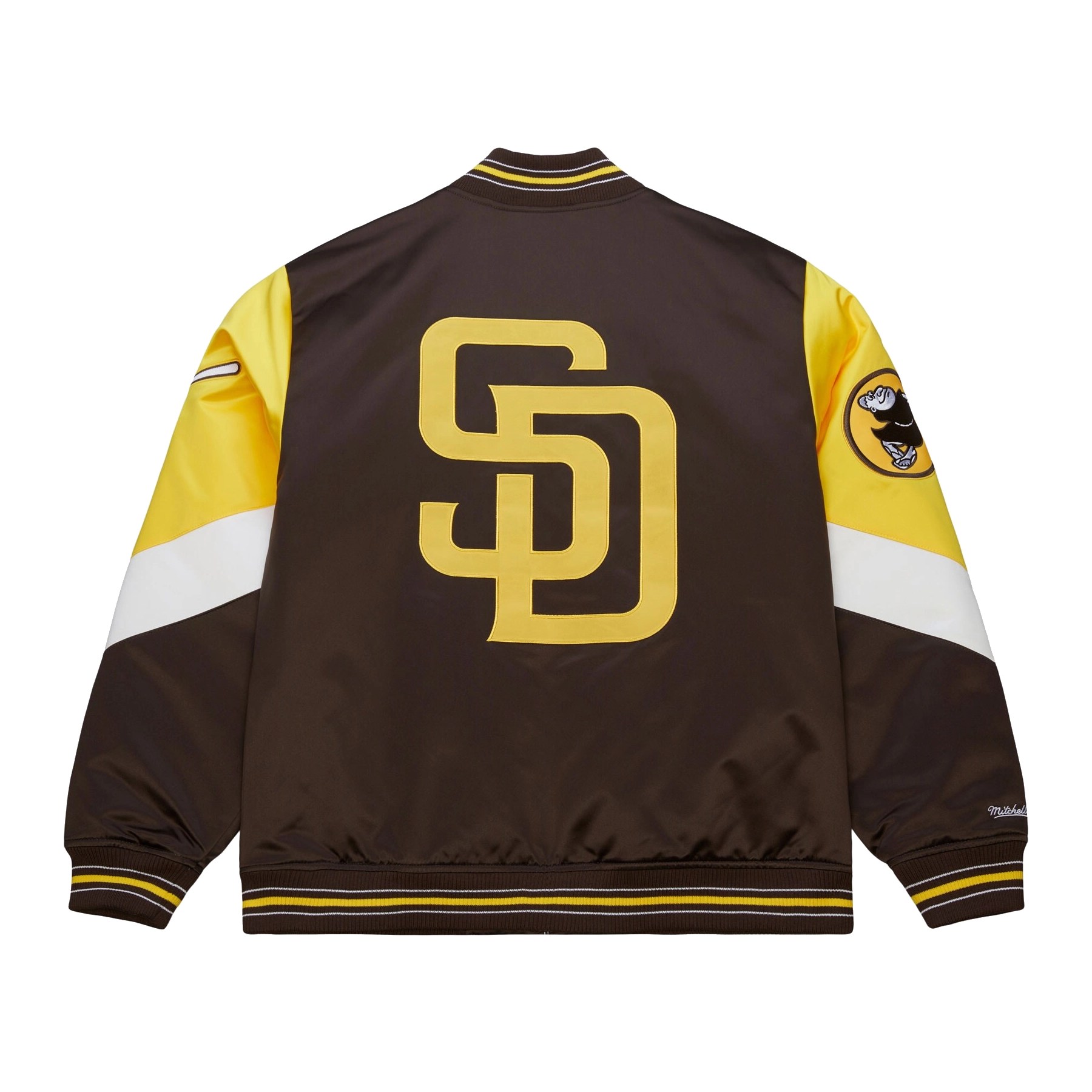 Alternative view of San Diego Padres Throwback Current Brown Satin Jacket
