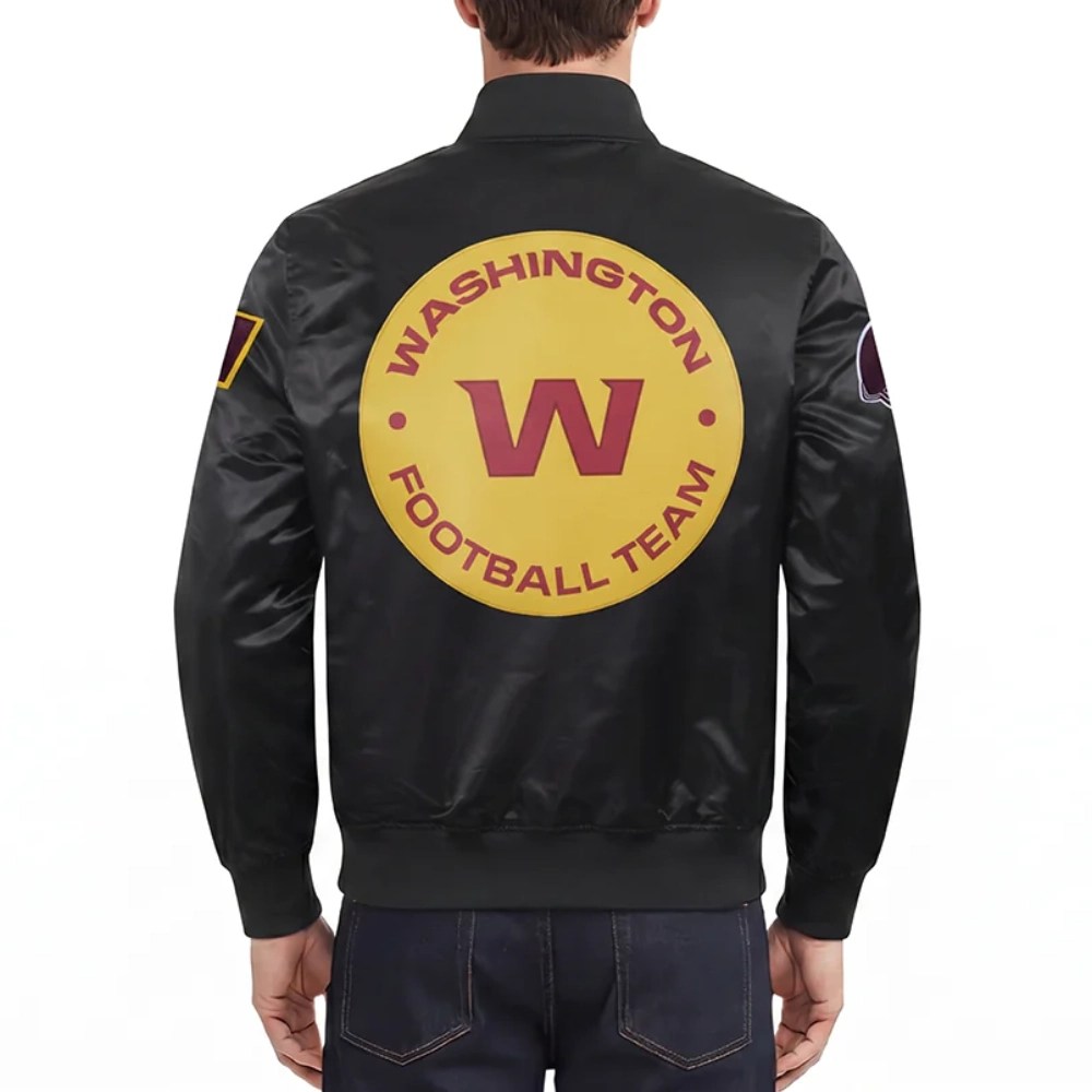 Alternative view of Washington Commanders Classic Black Satin Jacket