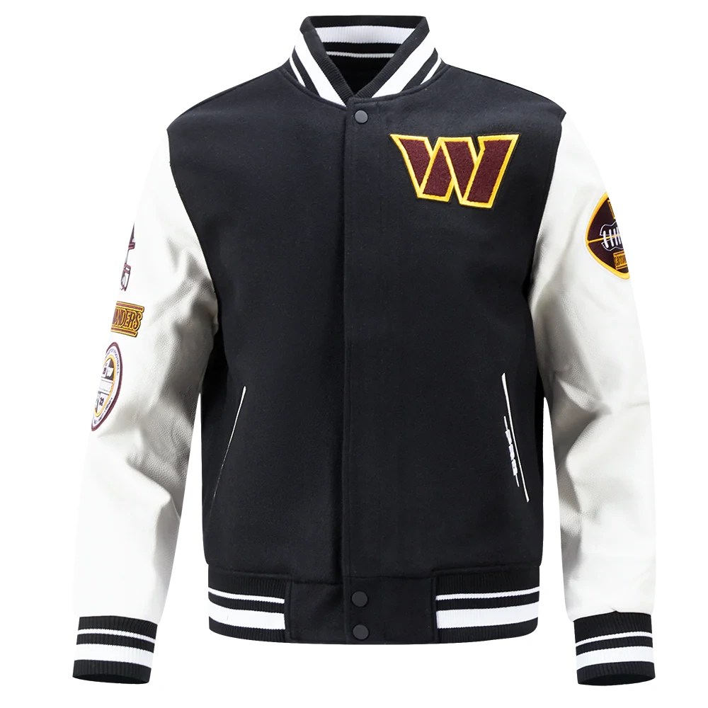 Washington Commanders Old English Wool/Leather Jacket