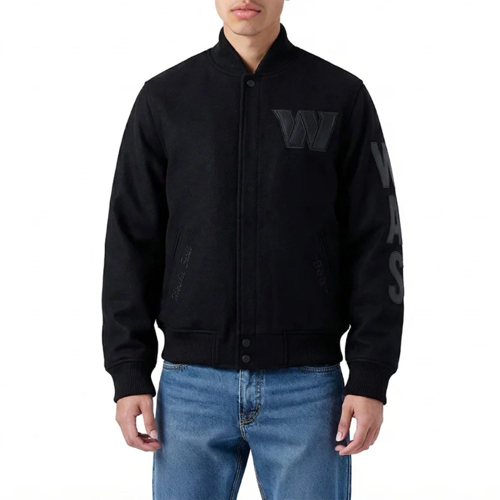 Washington Commanders Washed Vanguard Black Wool Jacket