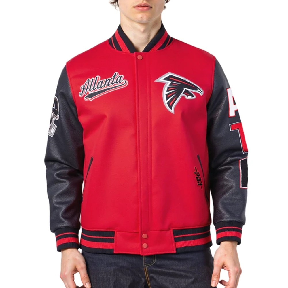 Atlanta Falcons Script Tail Wool/Leather Jacket