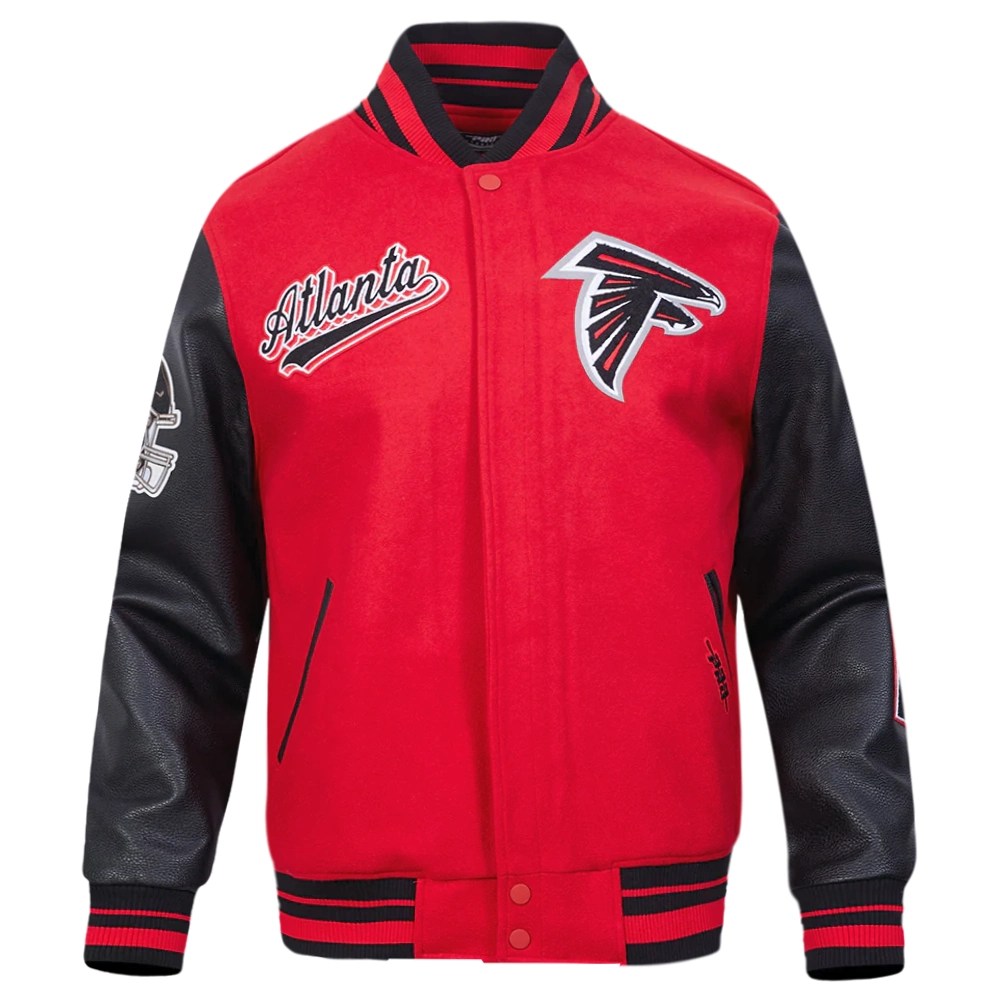 Alternative view of Atlanta Falcons Script Tail Wool/Leather Jacket