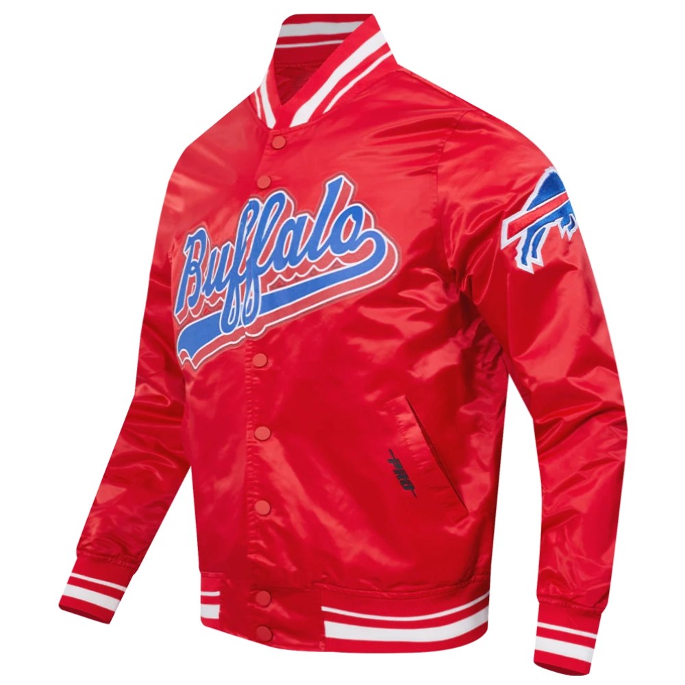Alternative view of Buffalo Bills Script Tail Red Satin Jacket