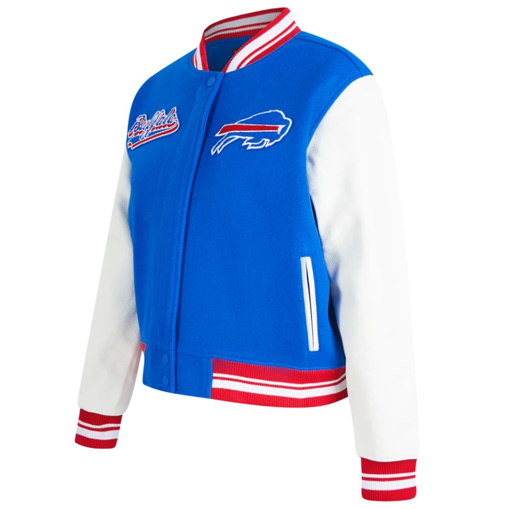 Alternative view of Buffalo Bills Script Tail Women's Wool/Leather Jacket