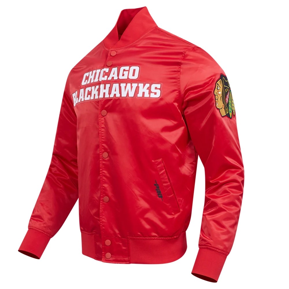 Alternative view of Chicago Blackhawks Classic Red Satin Jacket