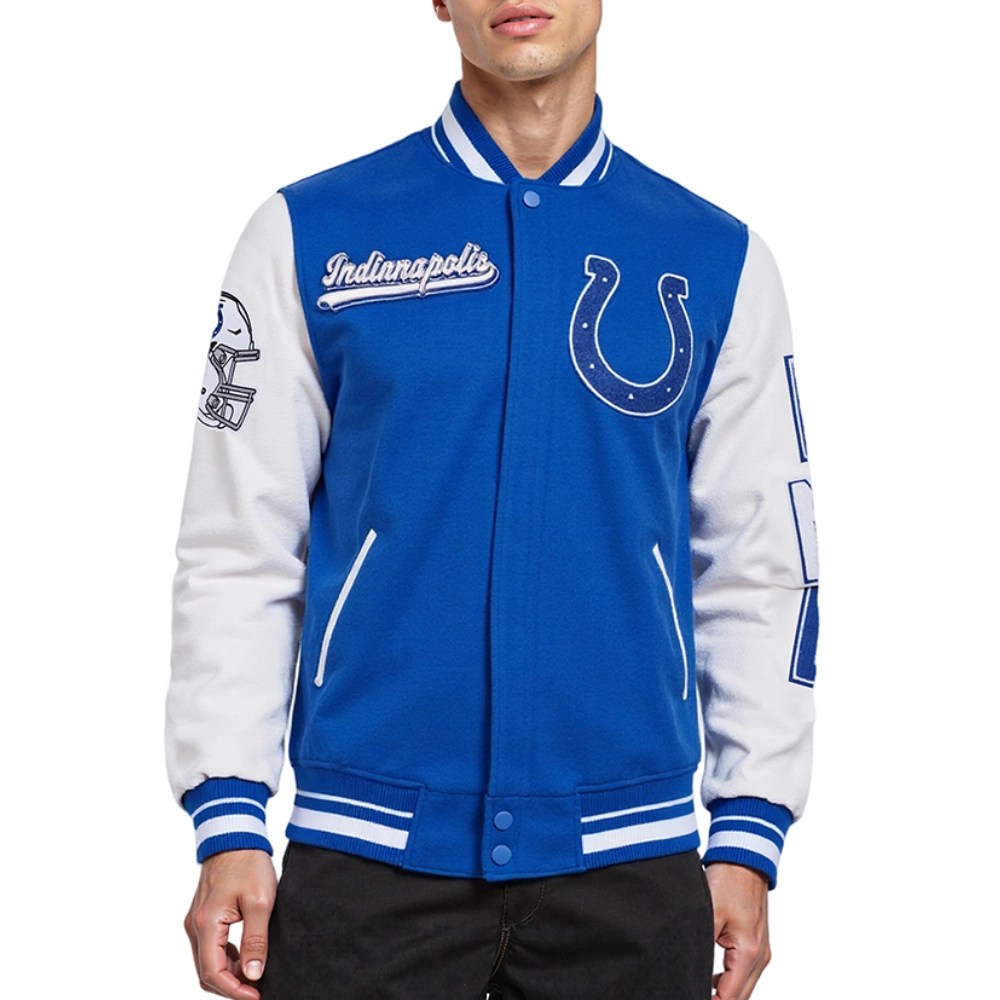 Indianapolis Colts Script Tail Wool/Leather Jacket