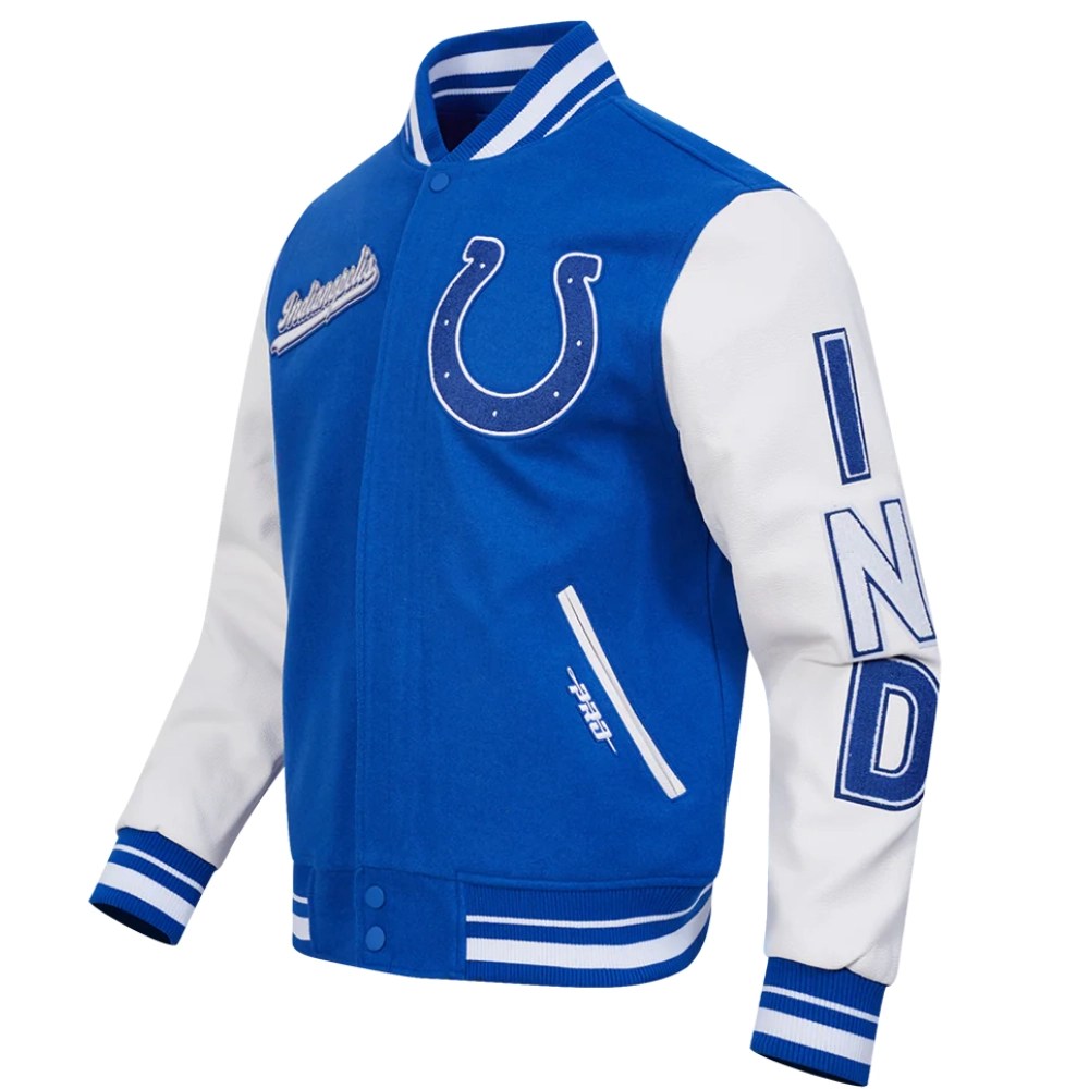 Alternative view of Indianapolis Colts Script Tail Wool/Leather Jacket