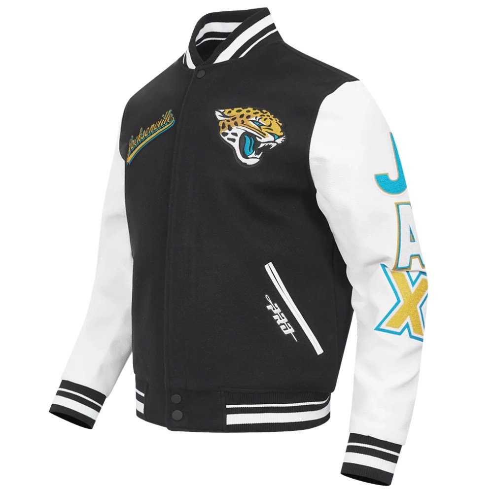 Alternative view of Jacksonville Jaguars Script Tail Wool/Leather Jacket