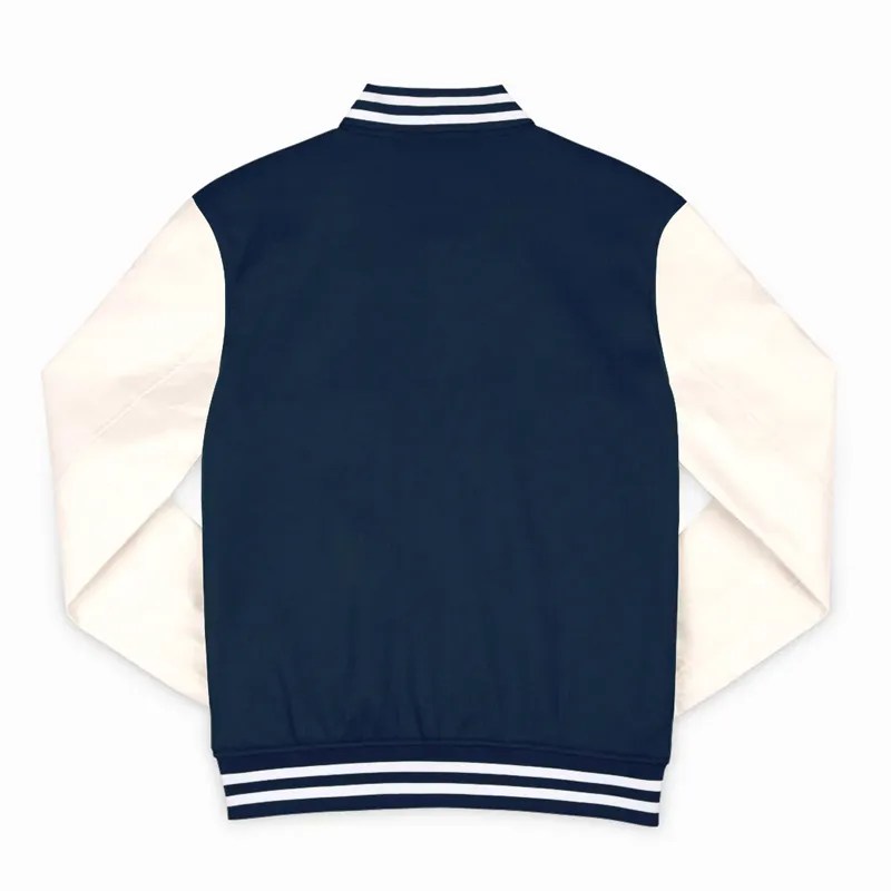 Alternative view of Michigan Wolverines Navy Wool/Leather Jacket