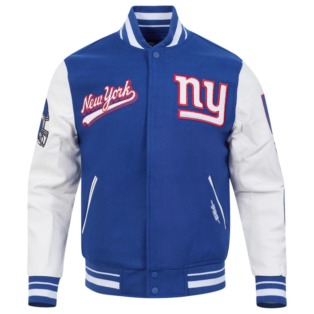New York Giants Script Tail Wool/Leather Jacket