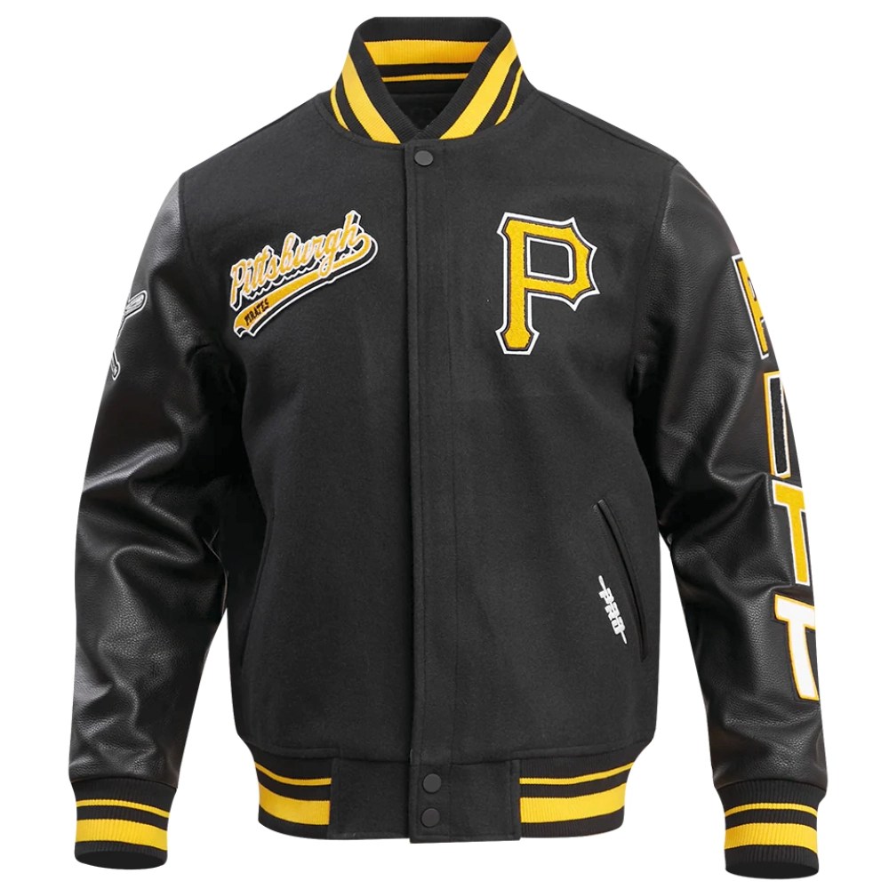 Pittsburgh Pirates Script Tail Wool/Leather Jacket