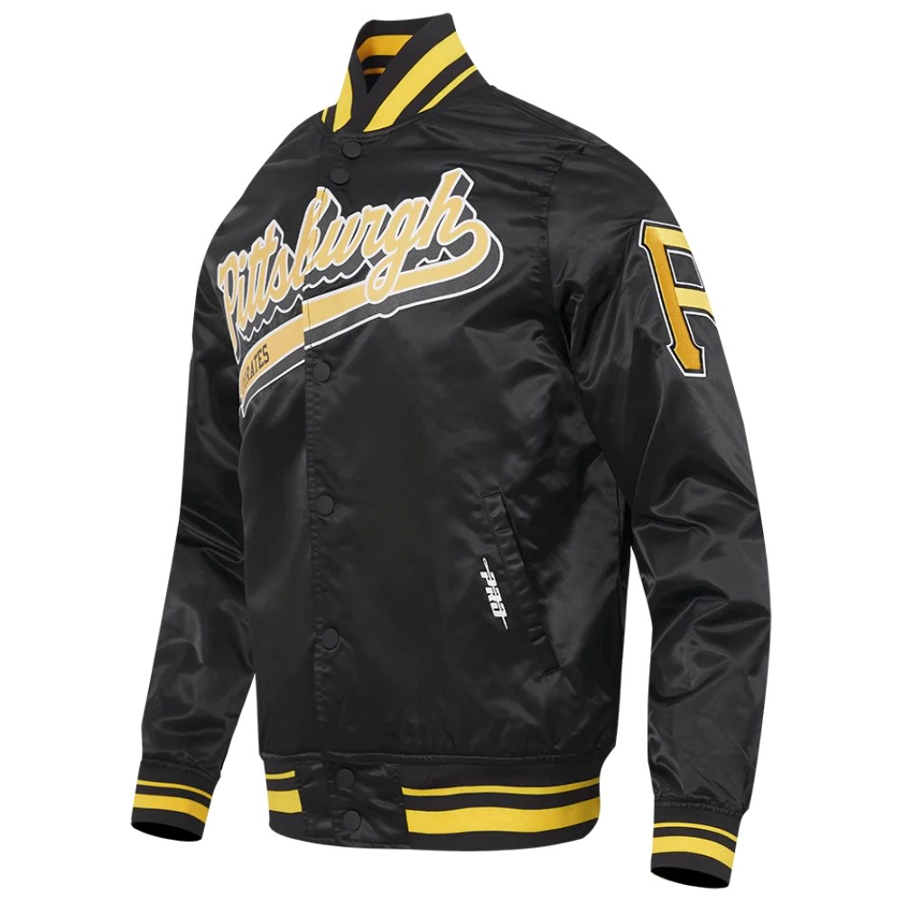 Alternative view of Pittsburgh Pirates Script Tail Black Satin Jacket