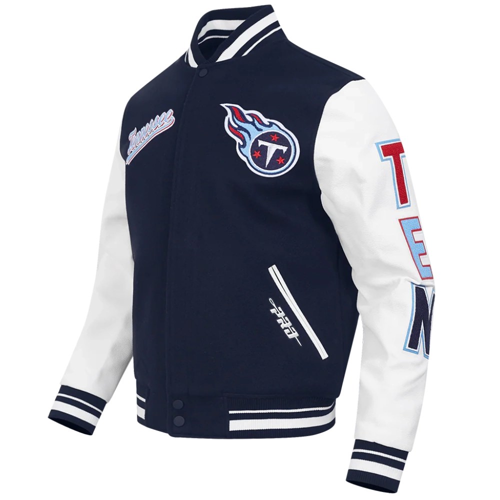 Alternative view of Tennessee Titans Script Tail Wool/Leather Jacket