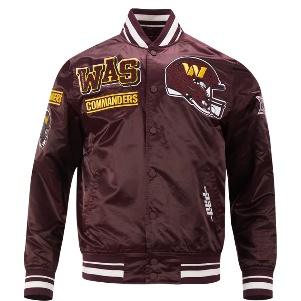 Washington Commanders Mashup Wine Satin Jacket