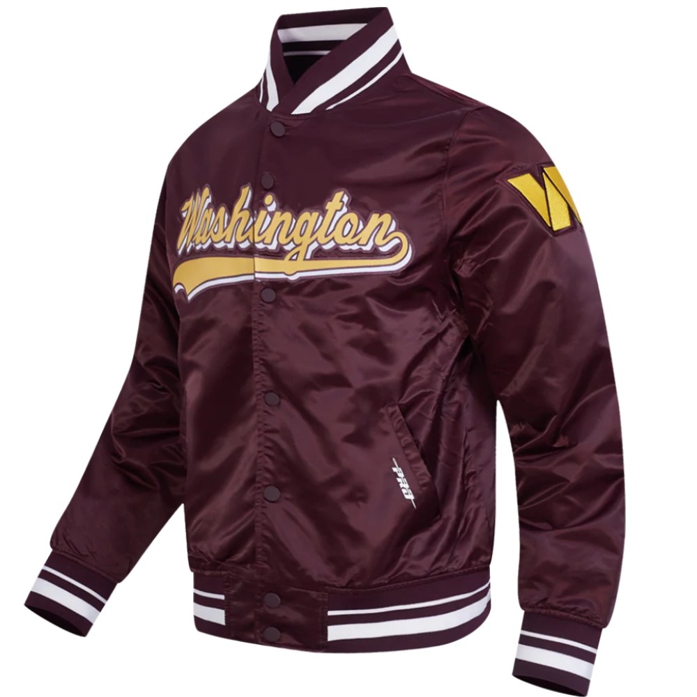 Alternative view of Washington Commanders Script Tail Wine Satin Jacket