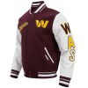 Washington Commanders Script Tail Wool/Leather Jacket - Image 2