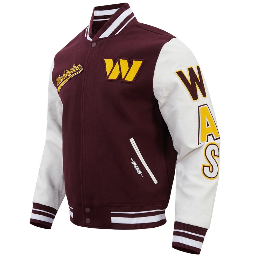 Alternative view of Washington Commanders Script Tail Wool/Leather Jacket