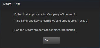 How To Fix Steam Error “The file or directory is corrupted and unreadable.” (0x570)