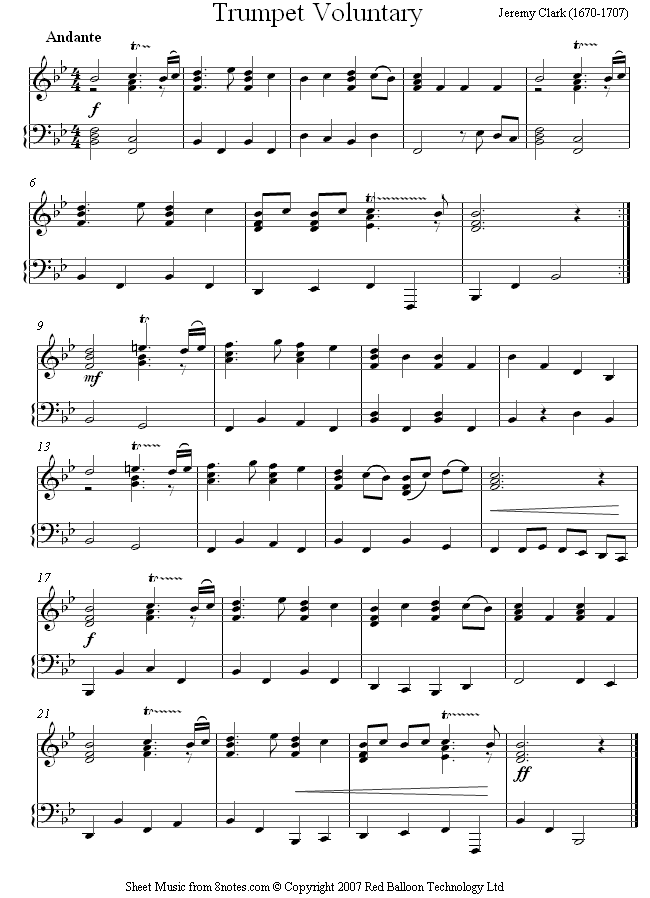 photo Trumpet Voluntary Piano piano trumpet voluntary sheet music 8notes com