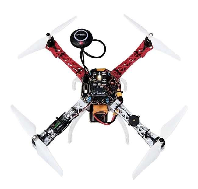 Assembled F450 quadcopter built in the Nine Ten Drones UAS program