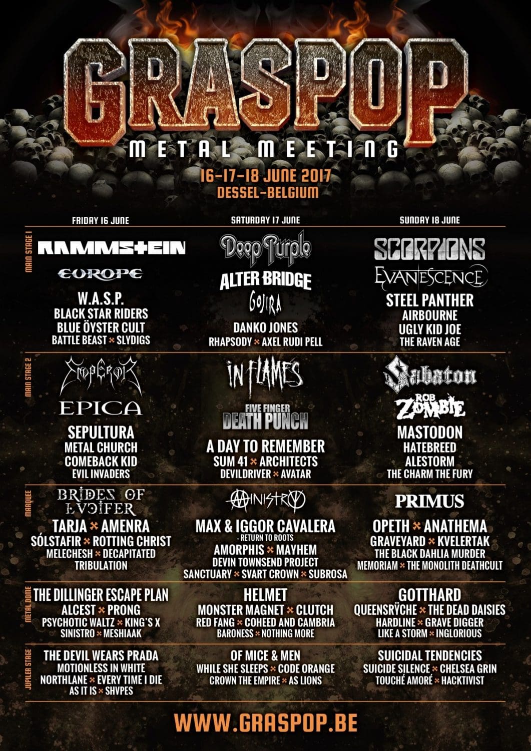 Timetable Graspop 2017 beschikbaar