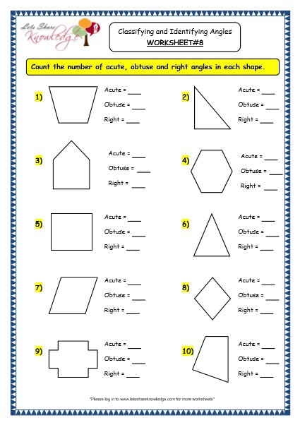 This ensemble of pdf worksheets forms a perfect launch pad for 3rd grade, 4th grade, and 5th grades students to pick up the basics of geometry. Counting Angles Worksheets 99worksheets