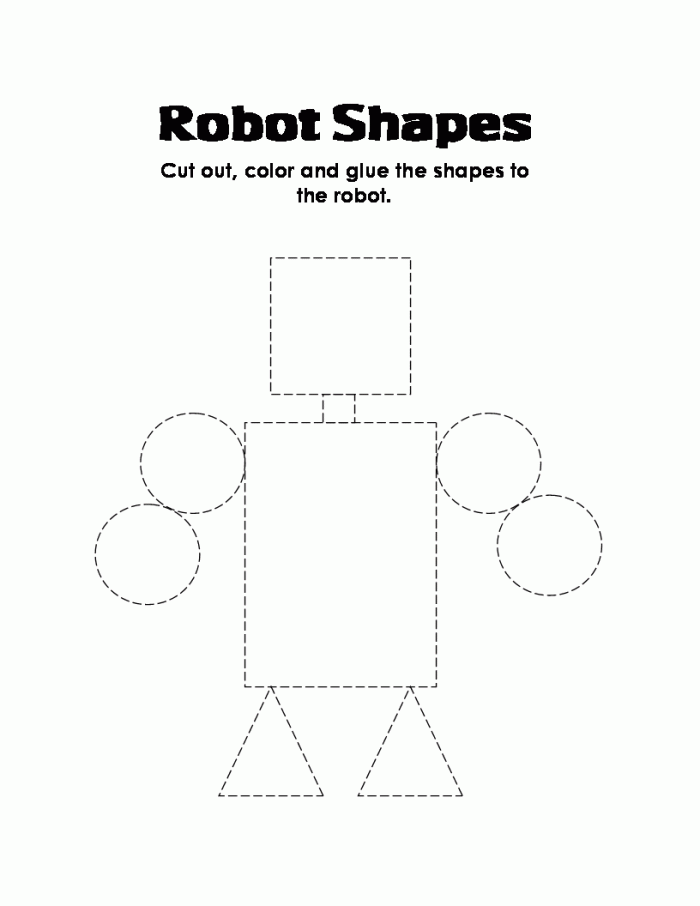 robot shapes worksheets 99worksheets