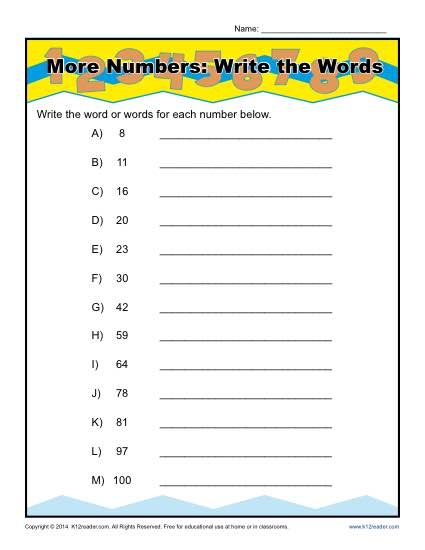 We have a bunch of. Spelling Numbers Worksheets 99worksheets