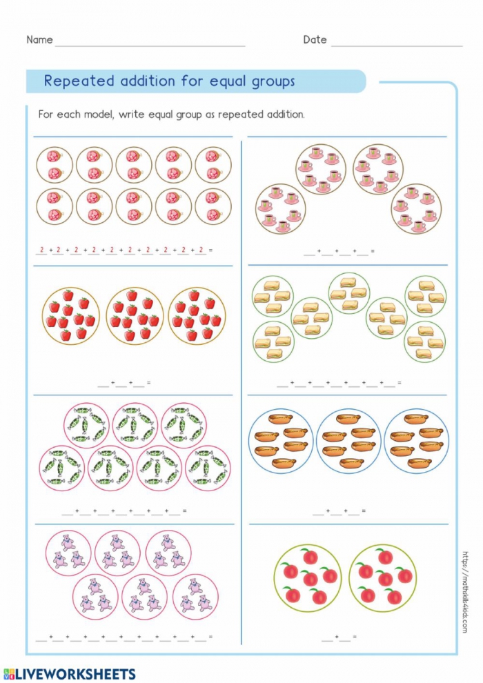 intro to multiplication repeated groups worksheets 99worksheets