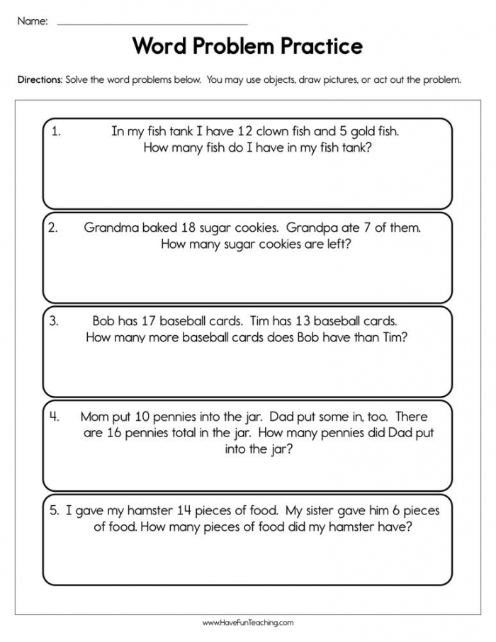 Practice with problem and solution worksheets