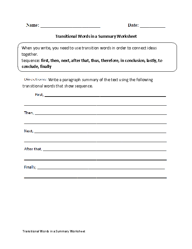 write a simple summary worksheets 99worksheets