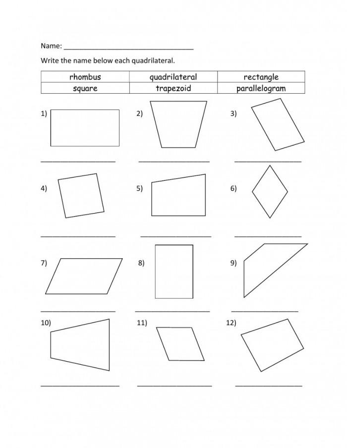 identifying parallelograms worksheets 99worksheets