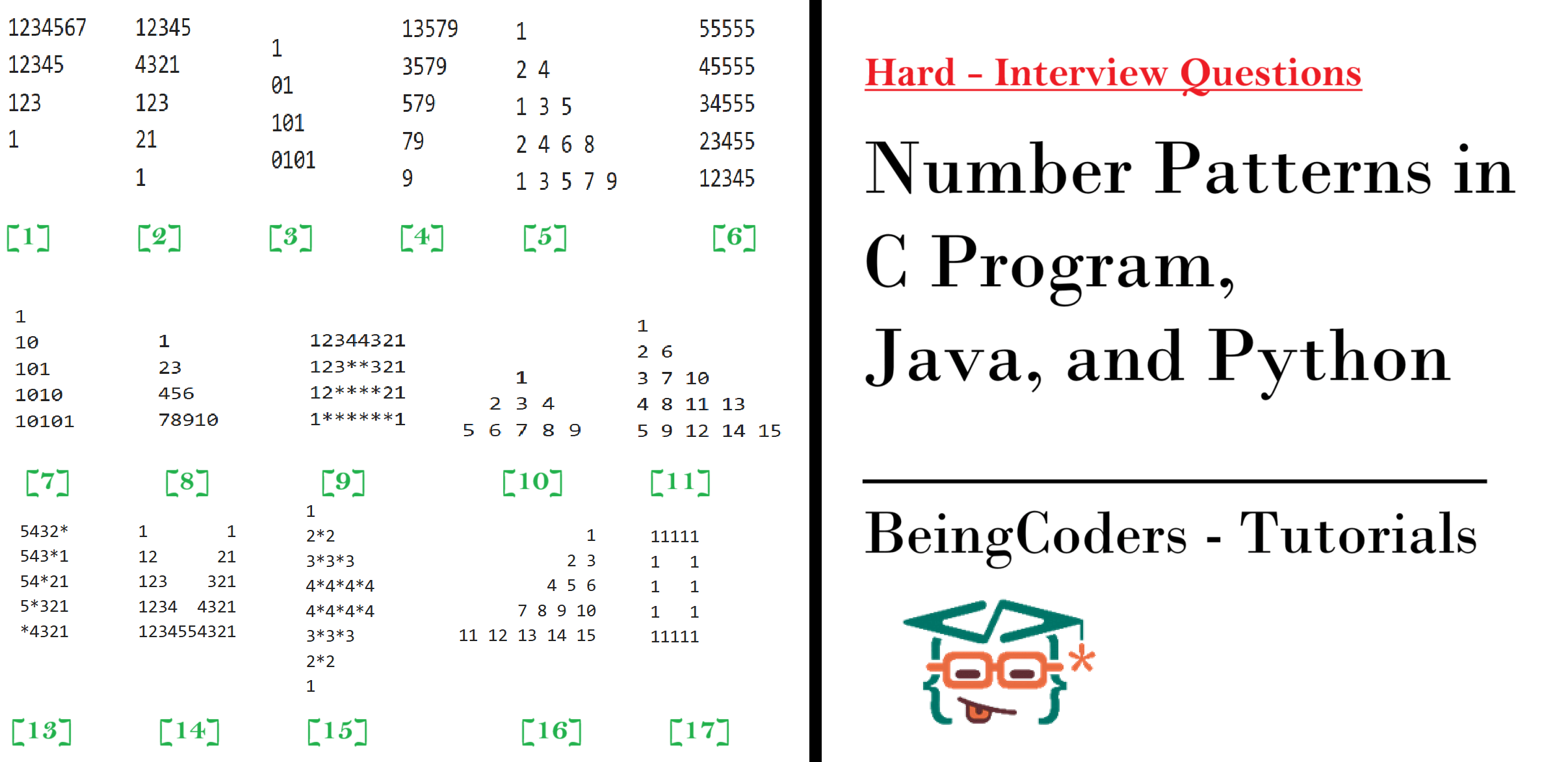 number patterns in c with examples