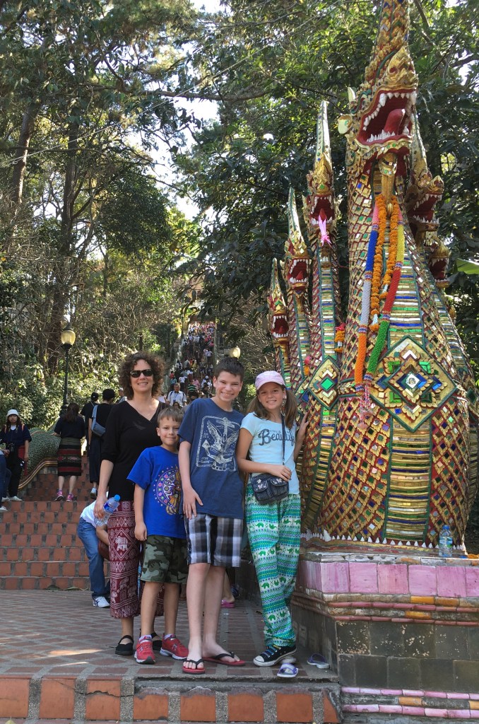 The base of the Naga Serpent Staircase - 300 steps to the top