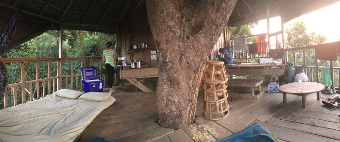 Anna fixes herself some hot chocolate. This is the life!