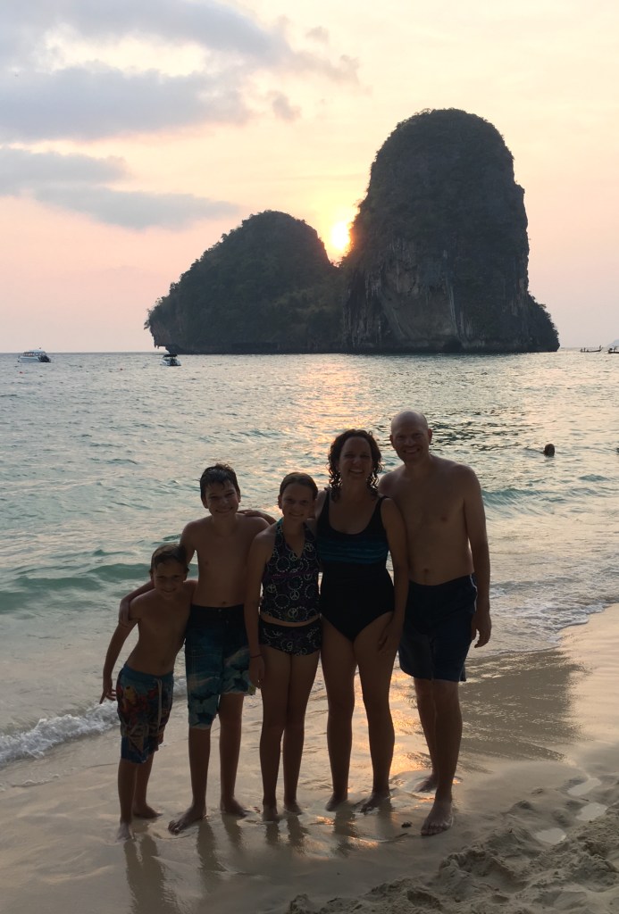 Our first sunset at Hat Phra Nang beach. 