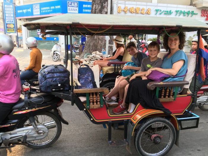On our way to the bus station to visit Phnom Penh