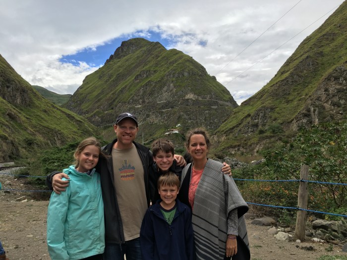 At the bottom, in front of el Nariz del Diablo. You can see the switchbacks cut into the mountain. Doesn't look much like a nose, does it?